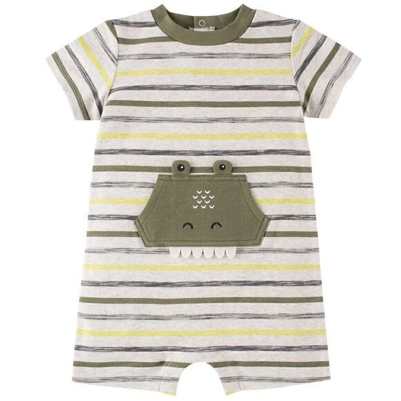 KIDS HEADQUARTERS Alligator 3-piece Romper Set: Sizes 6M, 9M, 12M, 18M - Picture 2 of 7